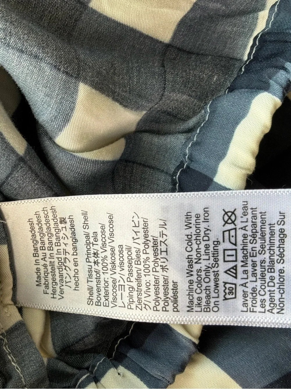 J.Crew Soft Shine Blue Pajama Set Gingham Large